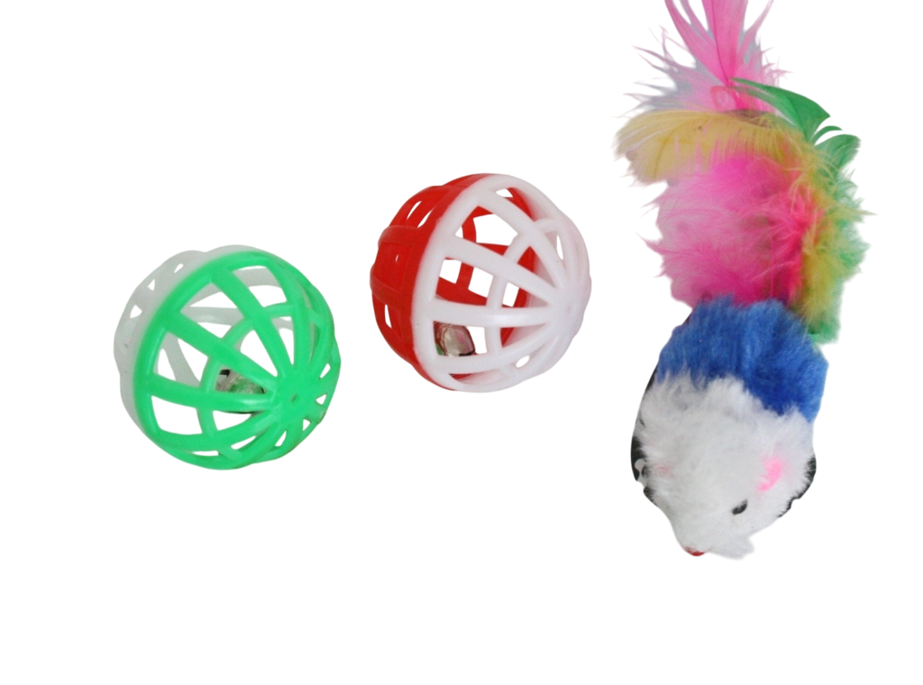 Pelotas y Ratón con Plumas