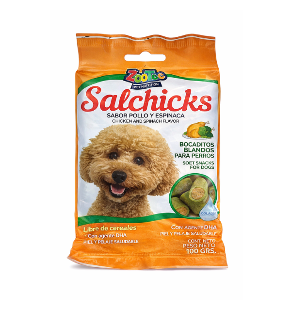 Snack Salchicks Pollo y Espinaca