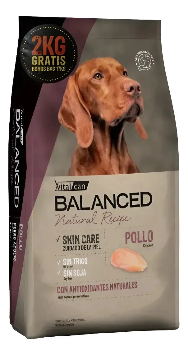 Balanced Perro Natural Recipe Pollo 15 + 2Kg