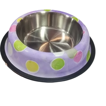 Comedero Inox Lunares