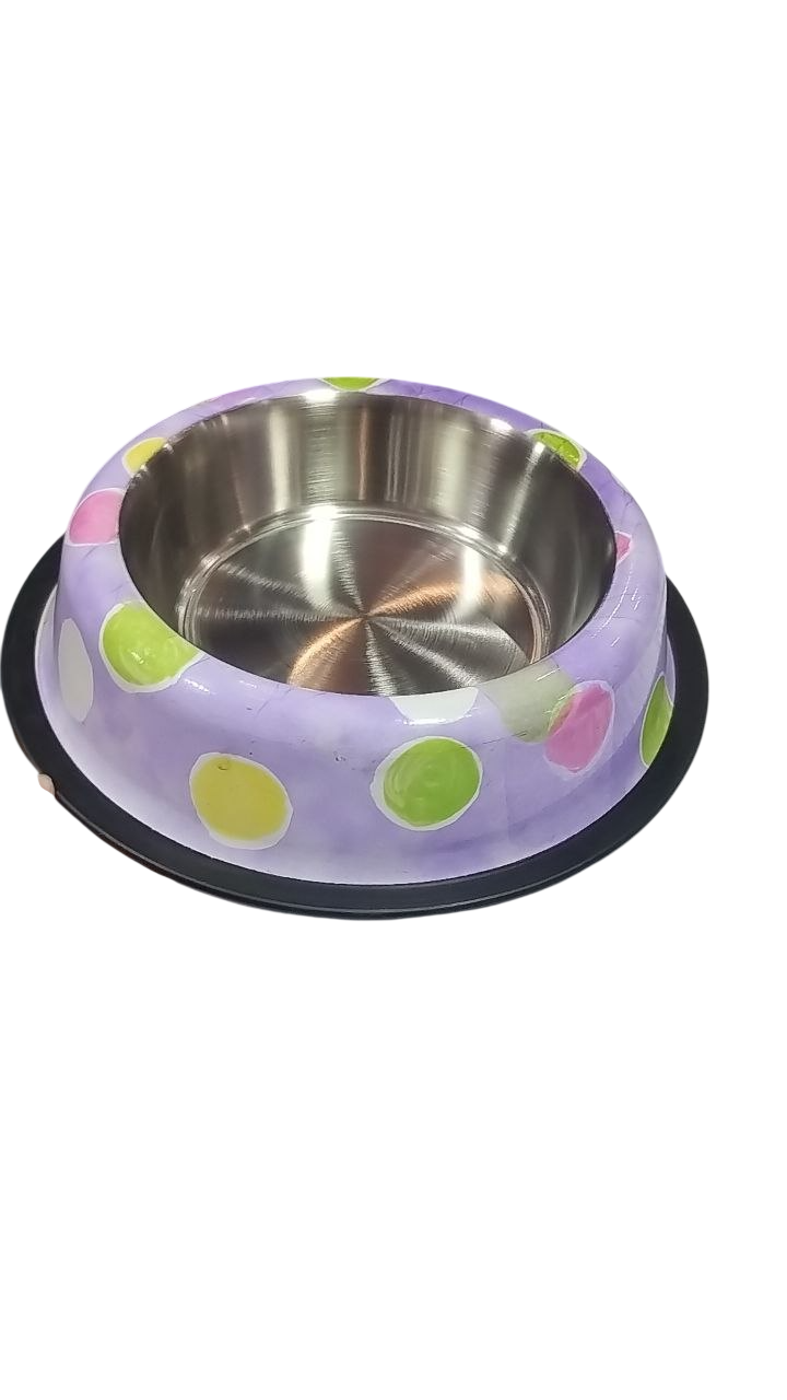 Comedero Inox Lunares