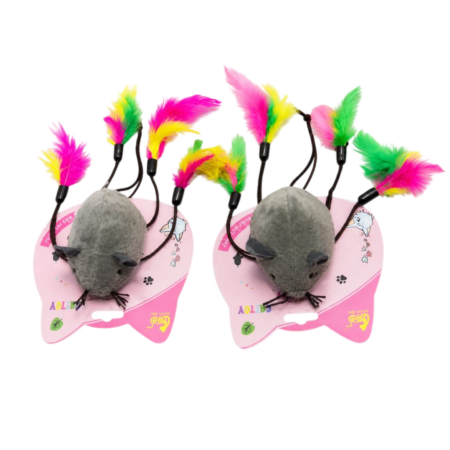 Ratón Cuatro Colas con Plumas